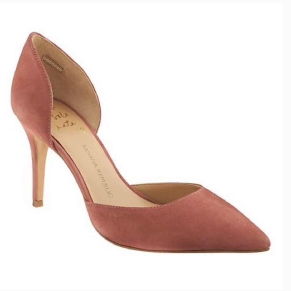 Banana Republic Alicia blush suede heels
